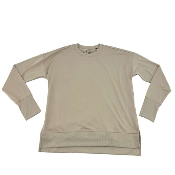 Bench Women's Tan Split Hem Long Sleeve Top | Size Large - Picture 1 of 2
